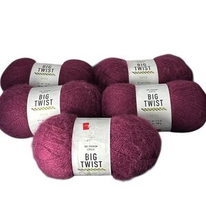 Big Twist Acrylic Yarn Spice lot of 5 311 yds Purple